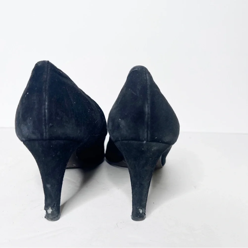 AGL Black Suede Heeled Pumps Size 37.5 6.5 Women’s